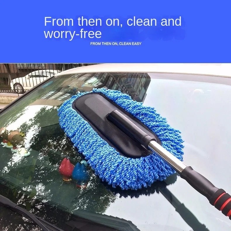 Car Cleaning Duster Microfiber Large Home Wax Treated Plastic Handle Brush