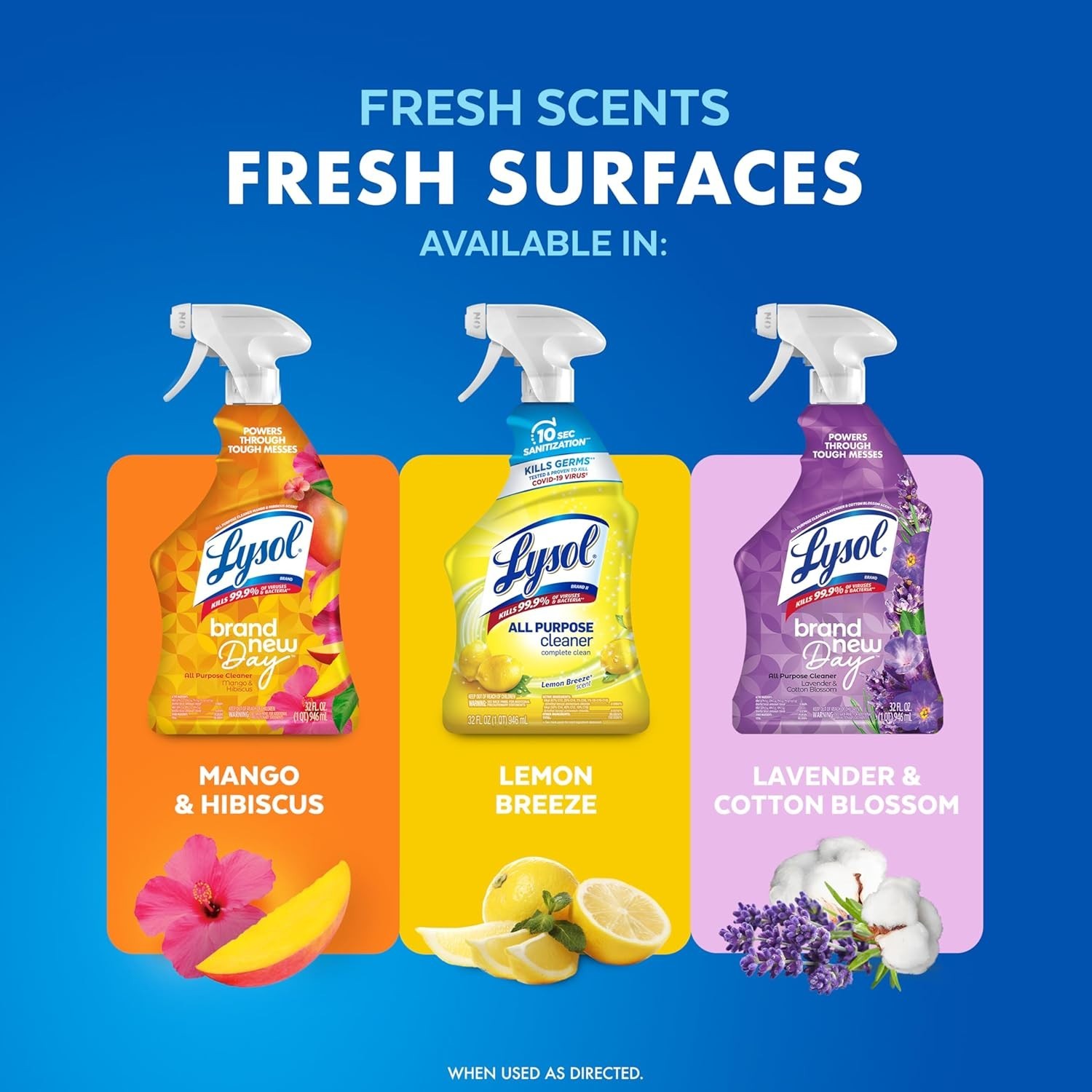 Lysol All Purpose Cleaner, Complete Clean, Lemon Breeze Scent – 32 oz