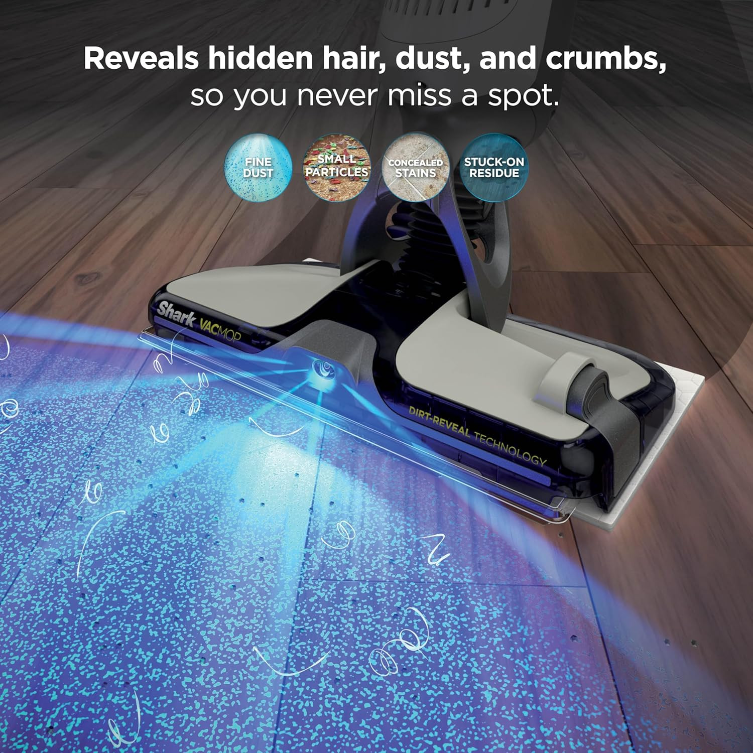 Shark VACMOP Reveal Cordless Hard Floor Cleaner, Vacuum & Spray Mop, Powerful Su