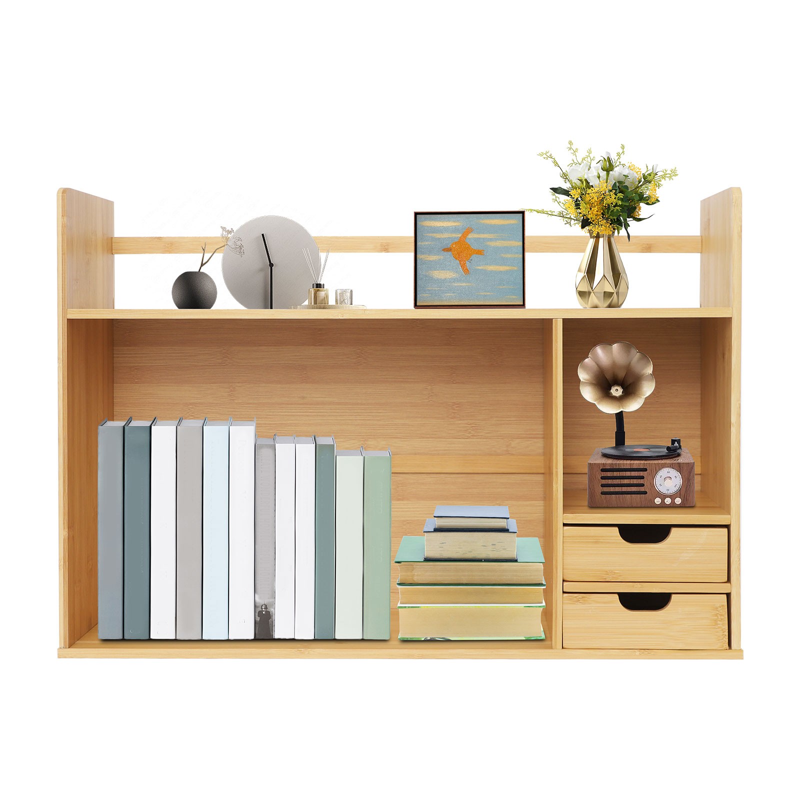 Small Desktop Bookshelf for Students Minimalist Office Desk Bookshelf 68*46cm US