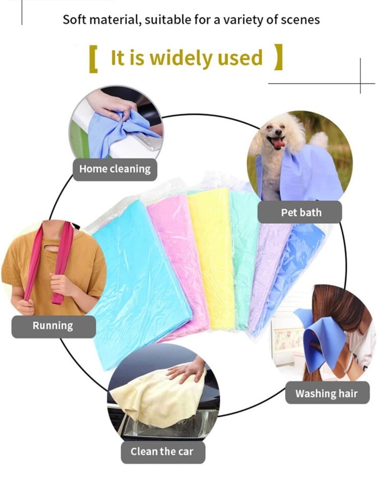 Clean Cham Synthetic Leather Towel 26 x 17 Drying Cleaning Car Boat Pet Chamois
