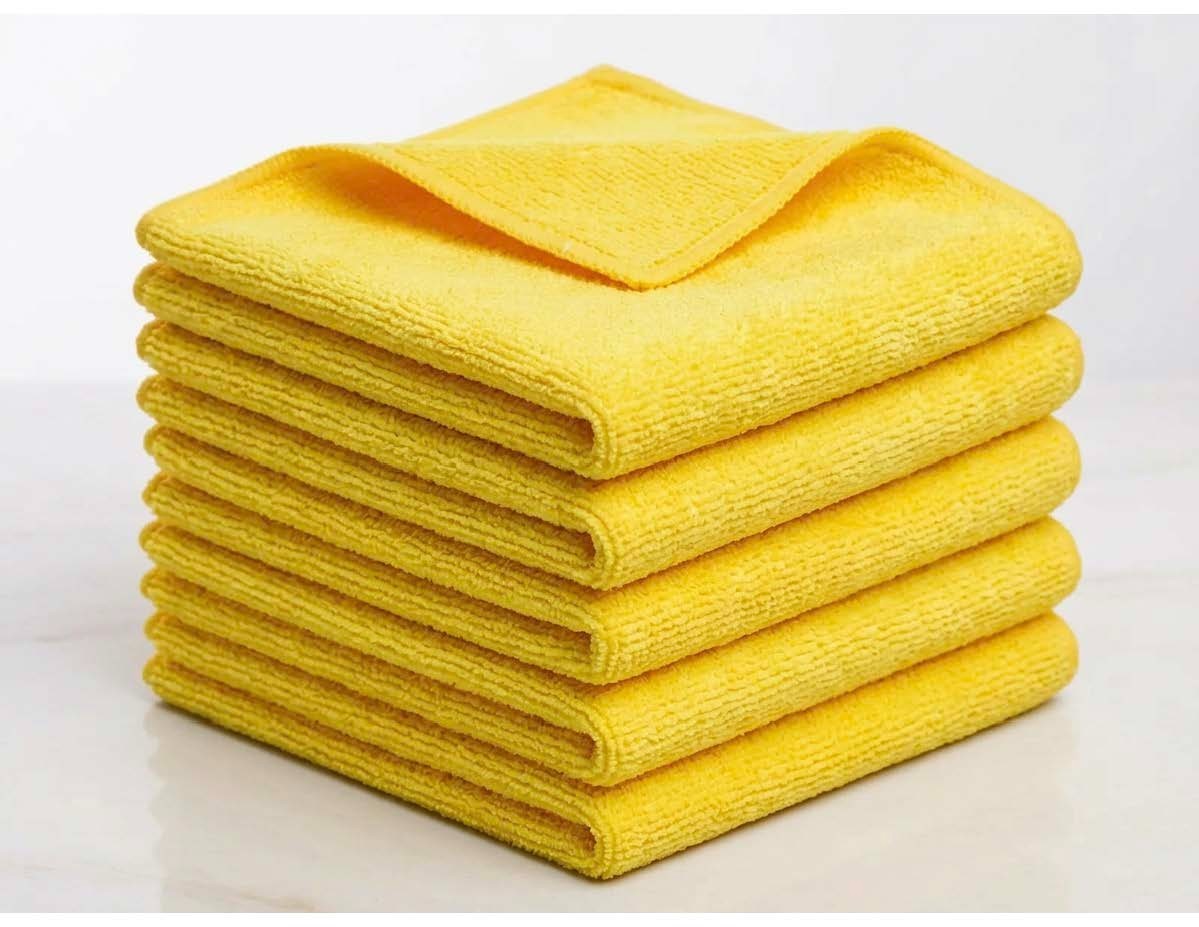 Case 250 16×16 Microfiber Cleaning/Detailing Towels, 300GSM PRO GRADE (Yellow)