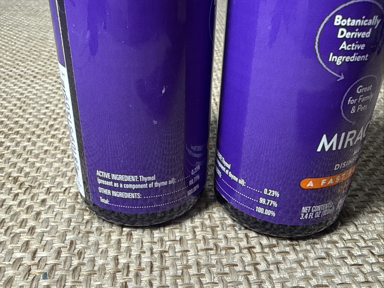 Joy Mangano Miracleclean ORANGE BLOSSOM Surface Disinfectant Cleanser 3.4 oz Lot