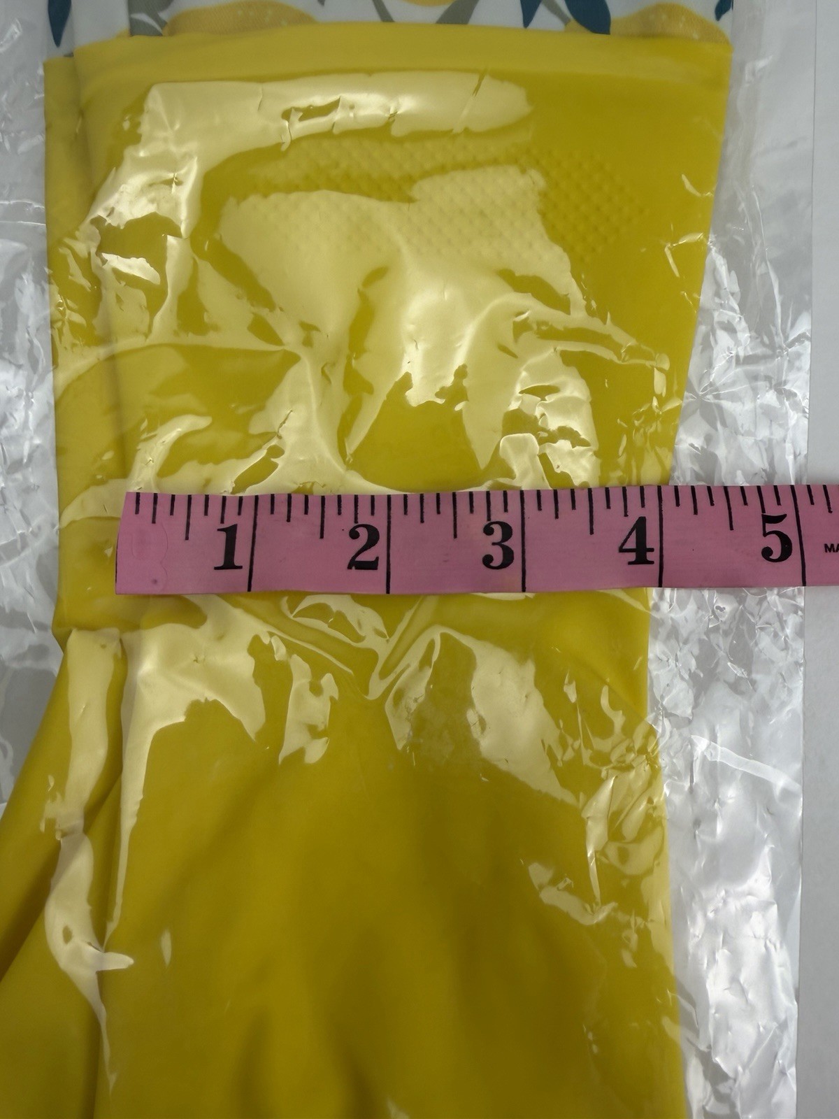 3-pk Key & Castle Extra-Long Cuff Latex Gloves One Size Lemons Dishwashing Clean