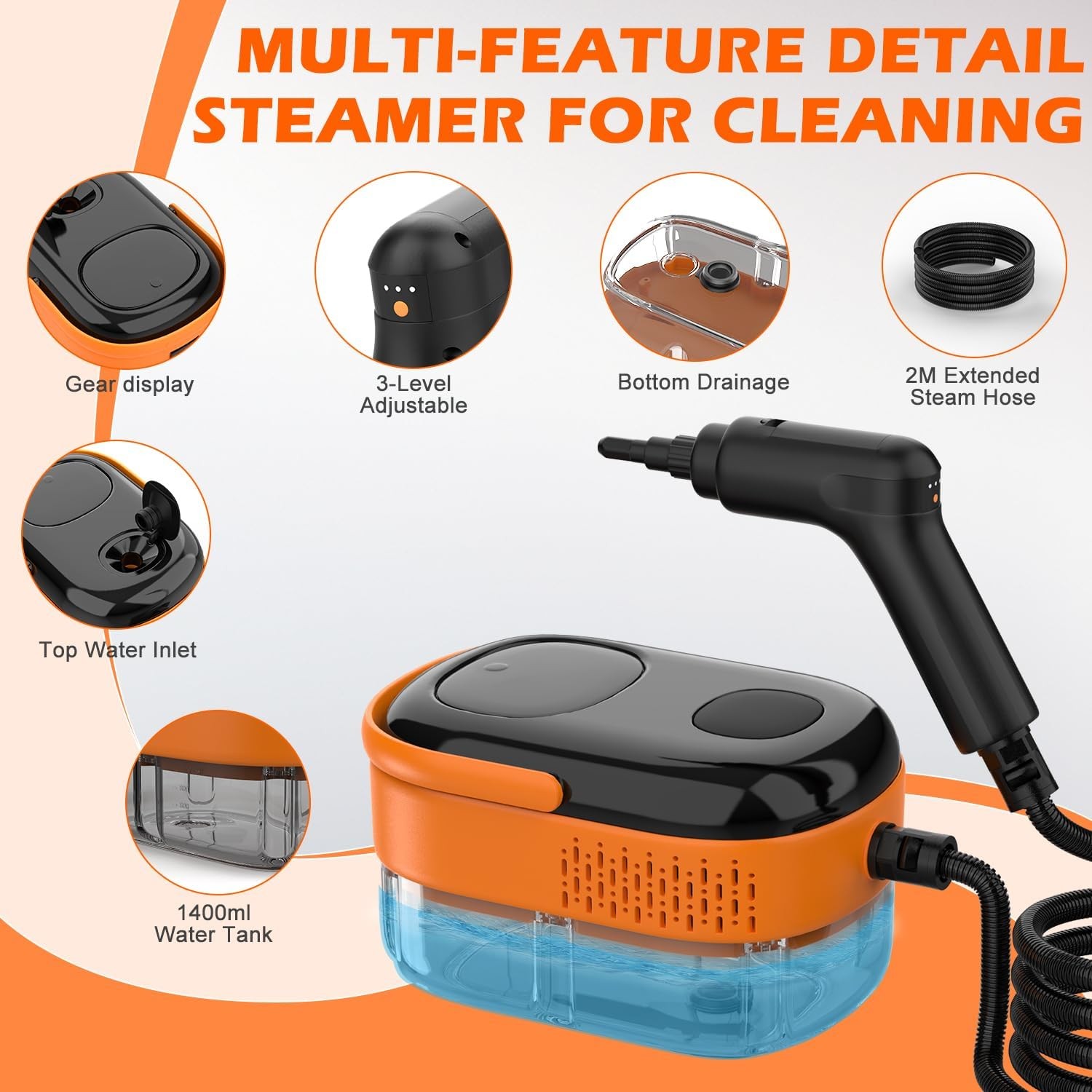 Handle Control Handheld Steam Cleaner High Temp Pressure Cleaning Machine 2500W