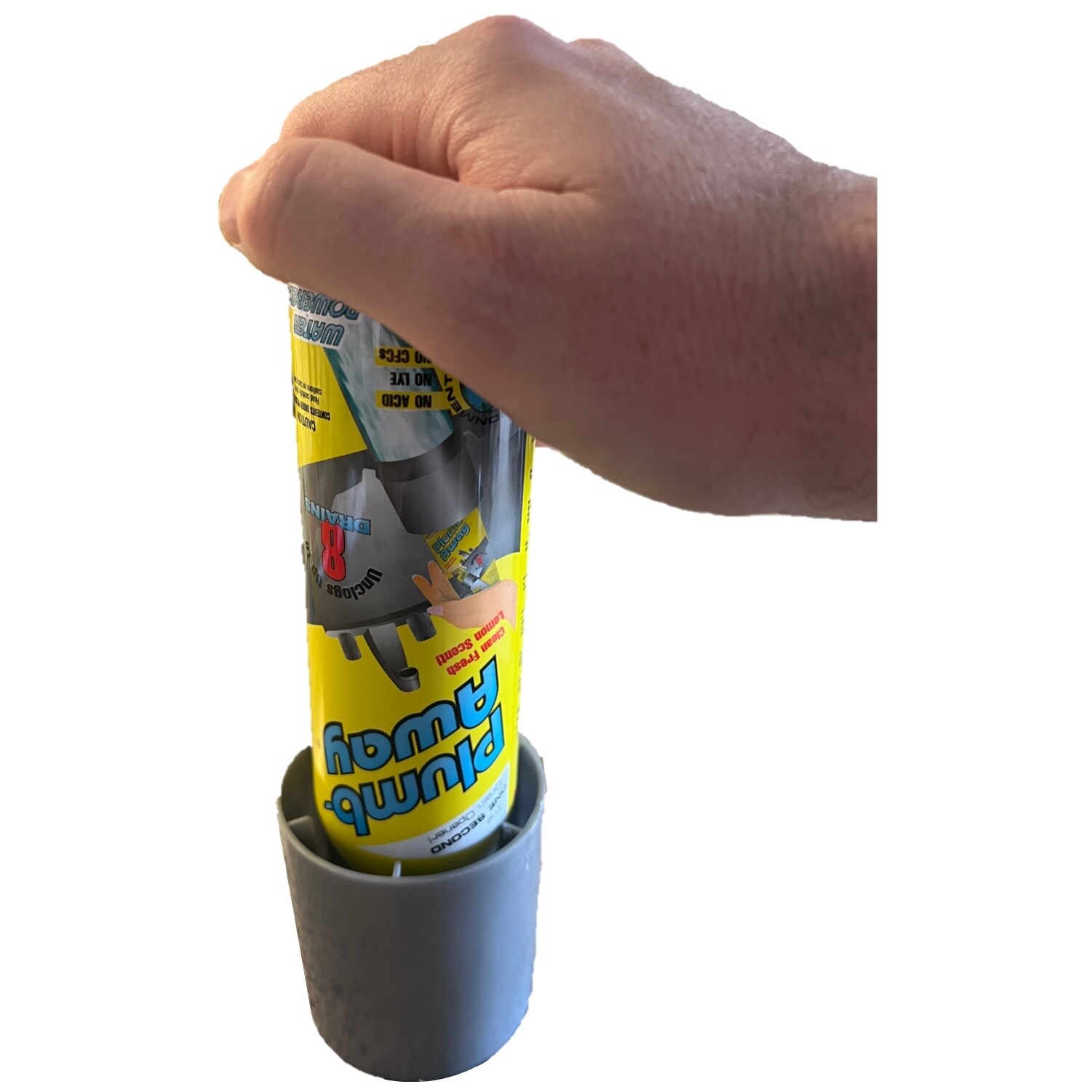 Plumb Away Drain Clog Remover & Cleaner-NO Chemicals-Easy to use- REFILL CAN