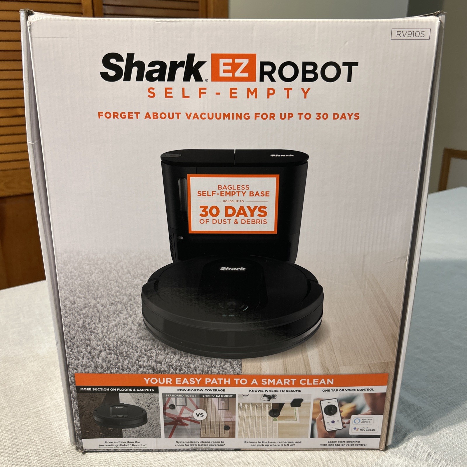 Shark EZ Robot Self-Empty 30-Day Vacuum Cleaner Black RV910S Alexa Brand NEW
