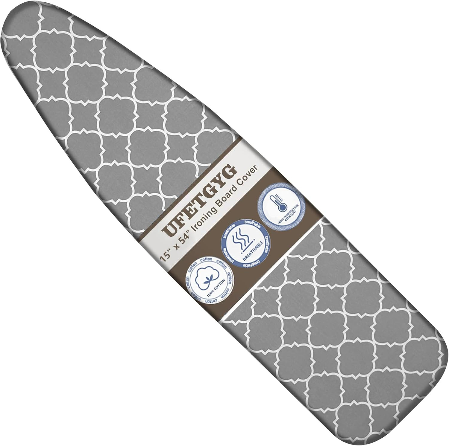 Ironing Board Cover, Full Size Scorch Resistant Padding,15″ x 54″Silicone Coatin
