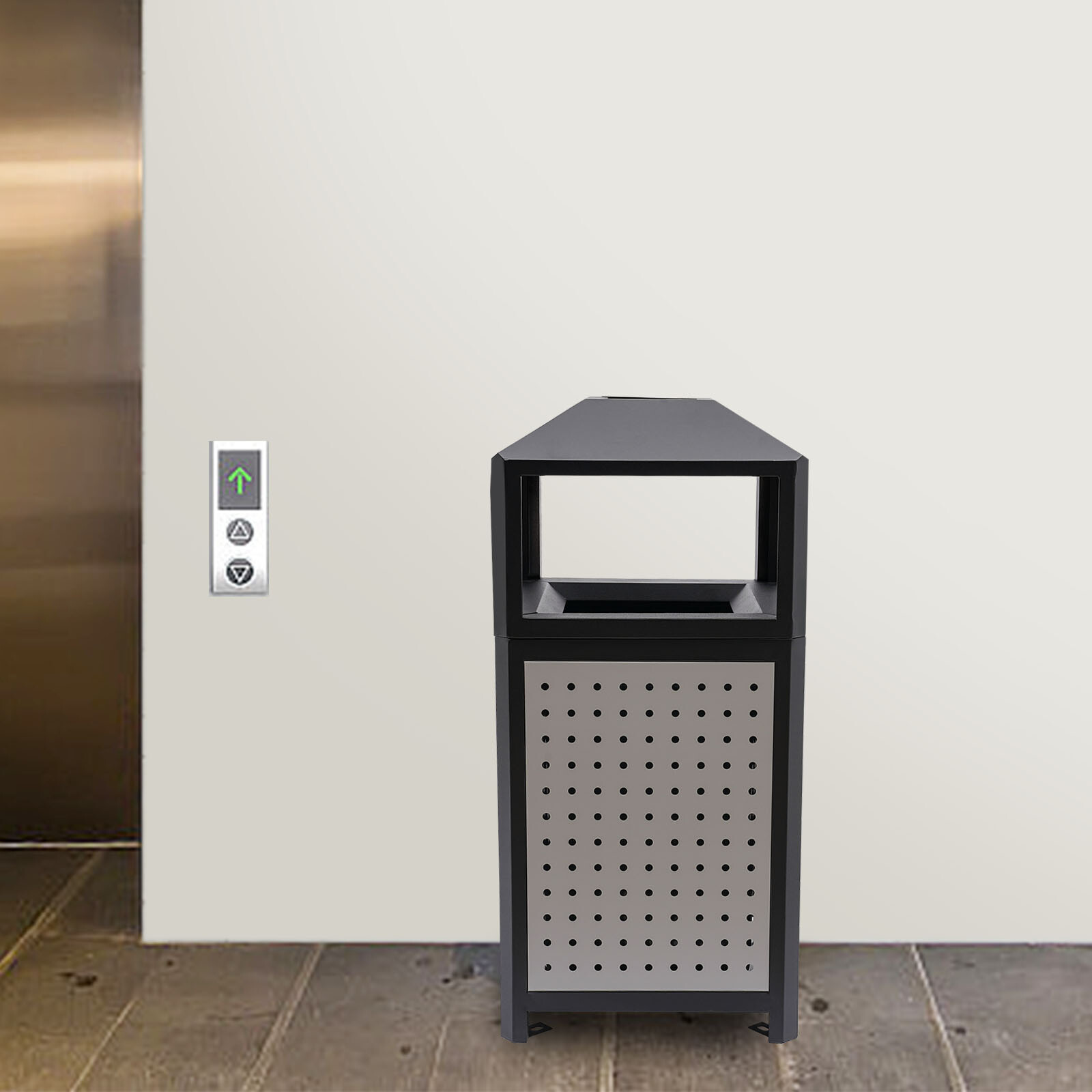 Commercial Waste Container, Outdoor Trash Can, Garbage Enclosure Grey