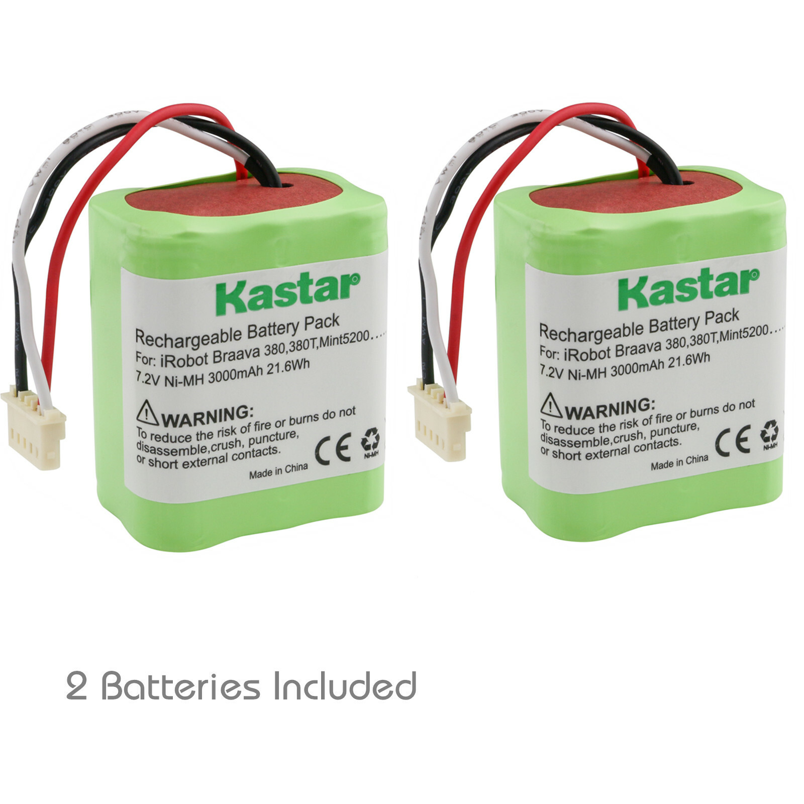 Kastar 3000mAh Vacuum Battery for iRobot Mint Plus 5200B 5200 5200c Braava 380t