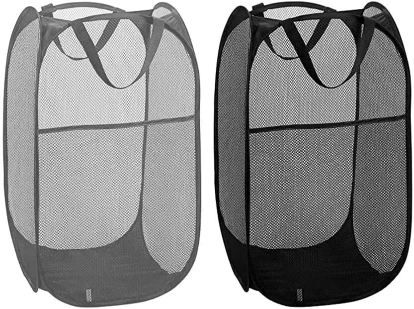 2 Pack Pop Up Collapsible Laundry Baskets, Foldable Mesh 14″L x 14″W x 24″H