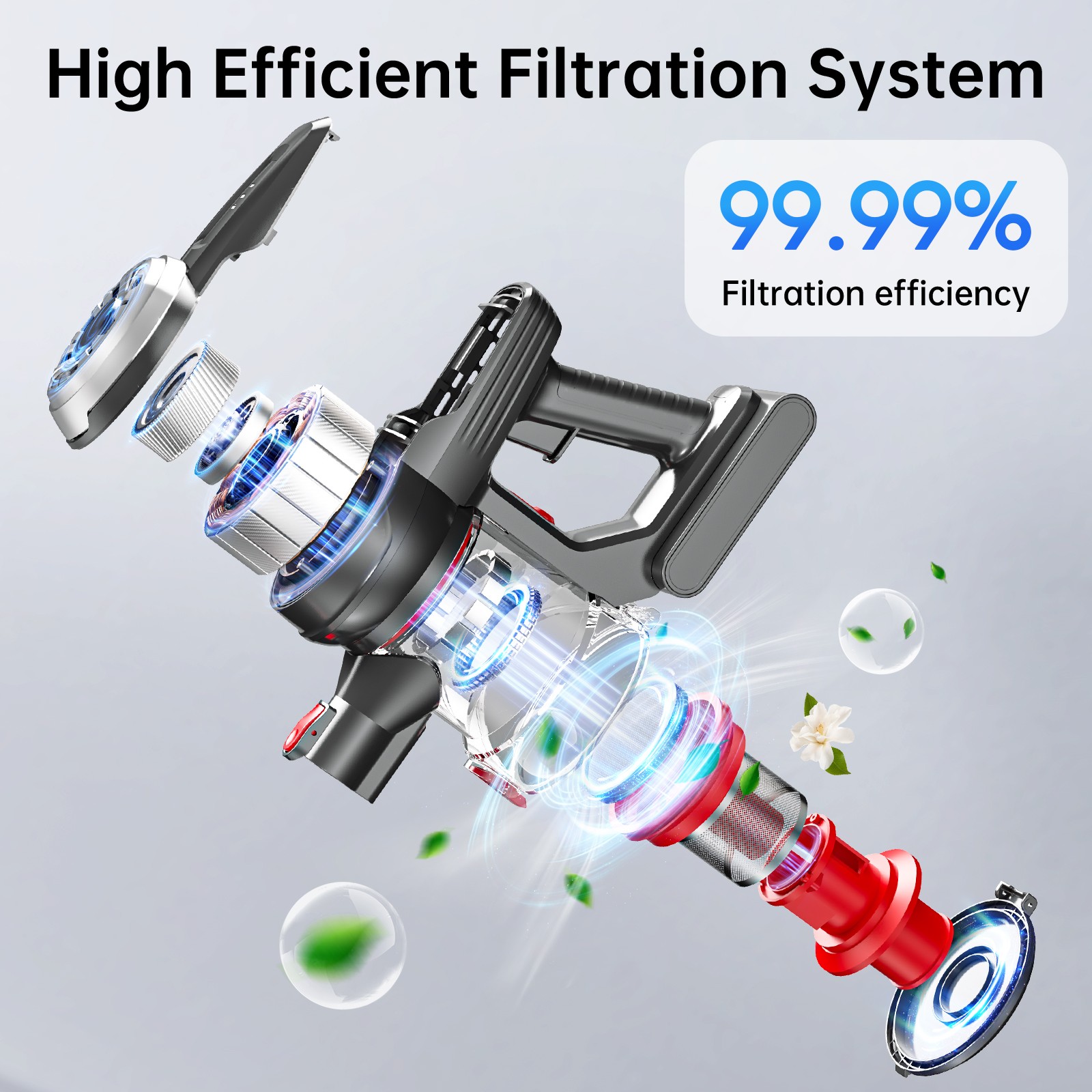 150W Cordless Vacuum Cleaner 45min Stick Lightweigh Rechargeble Pet Hair