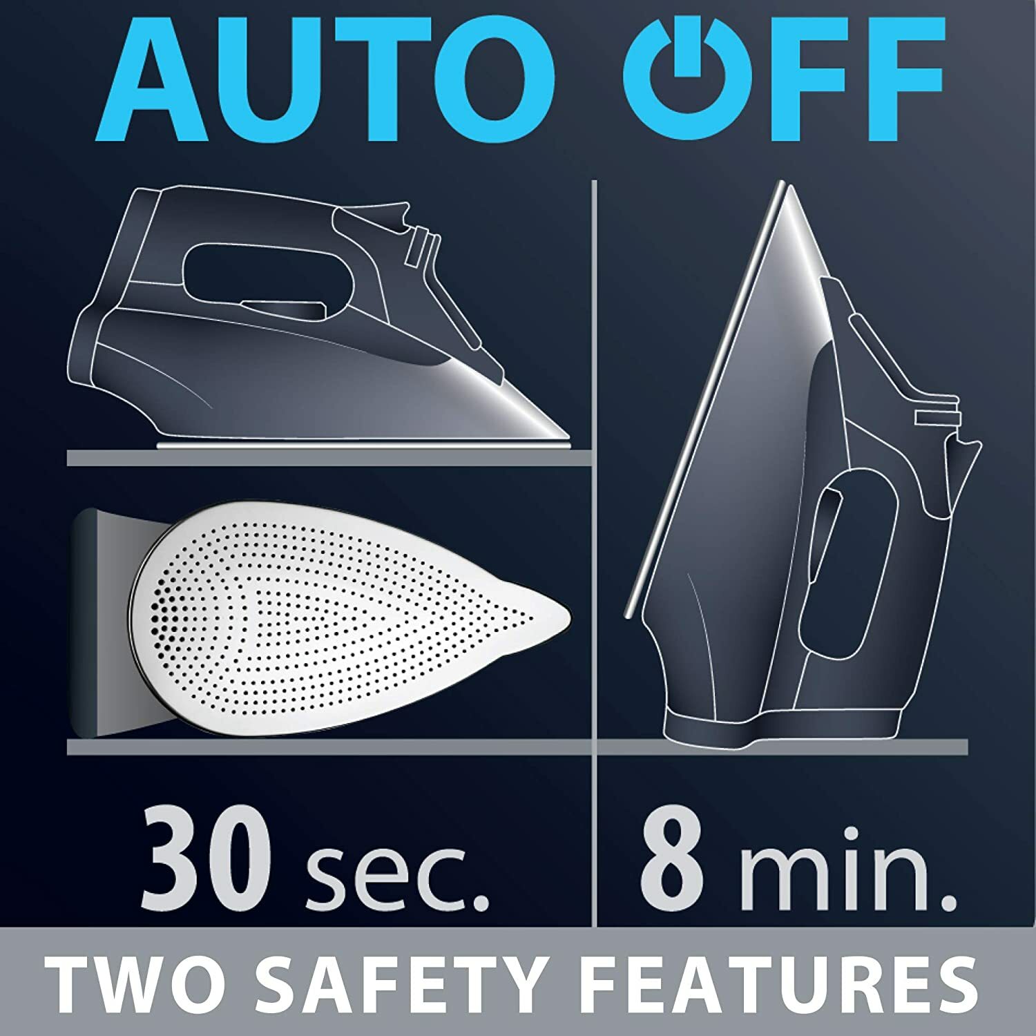 New Rowenta DW5192 Pro Steam 1750 Steam Iron- 400 Hole HD Sole Plate Auto-Off