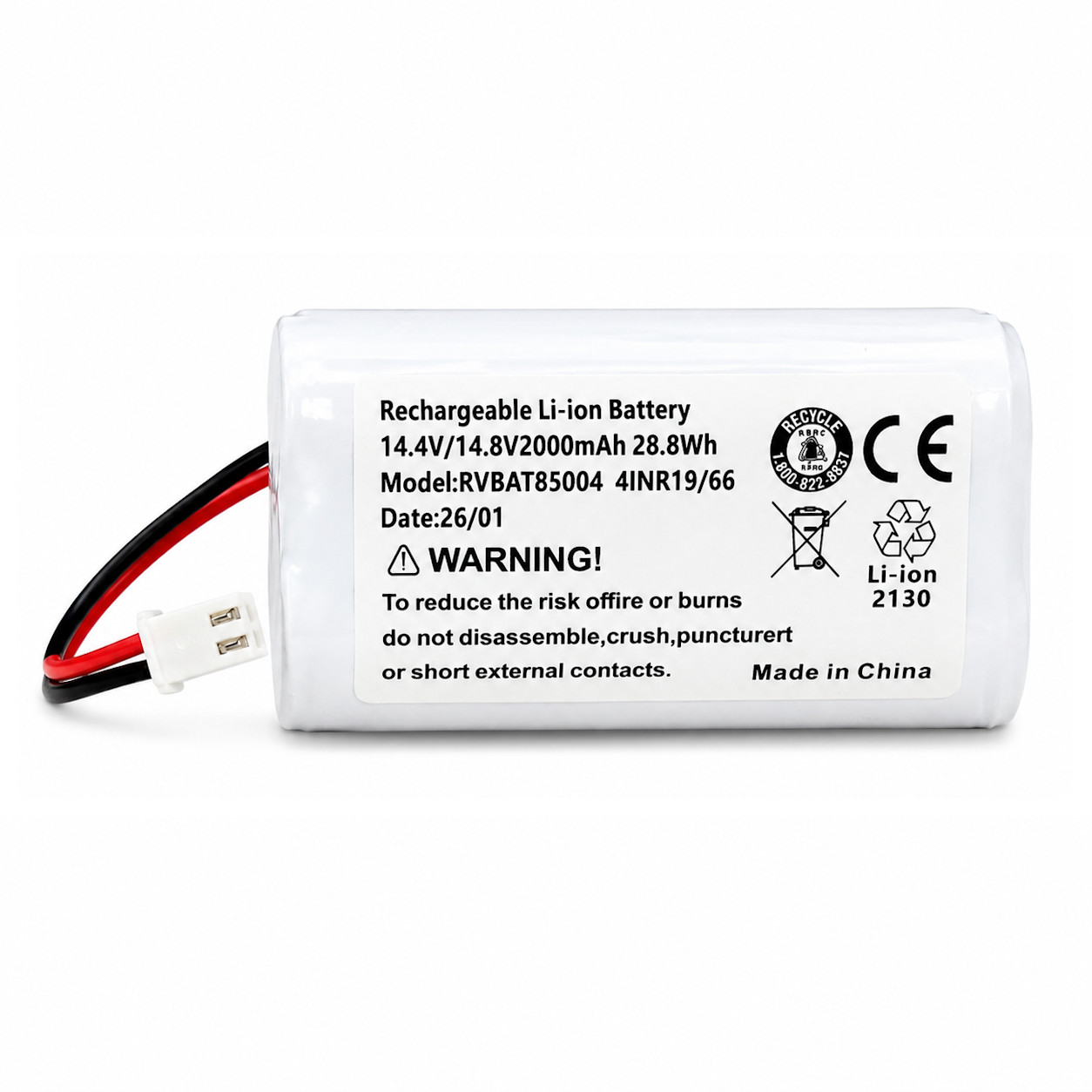 Replacement Li-Ion Battery 2000mAh RVBAT85004 for Shark Robot Vacuuum Cleaners