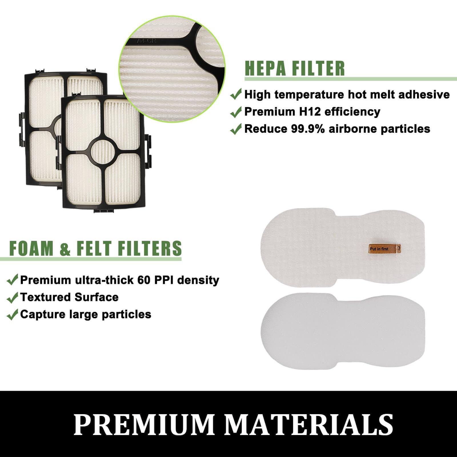 HZ3002 Replacement Filters for Shark Stratos Ultralight Corded Stick Vacuum