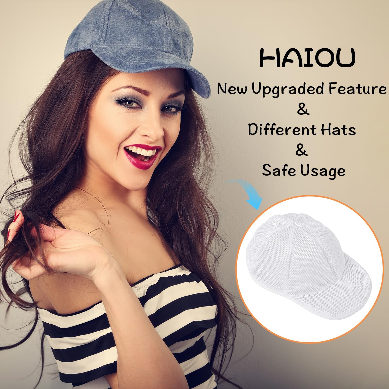 Hat Washer Cage Cleaner for Baseball Caps Fit 13*8.5 inches, White