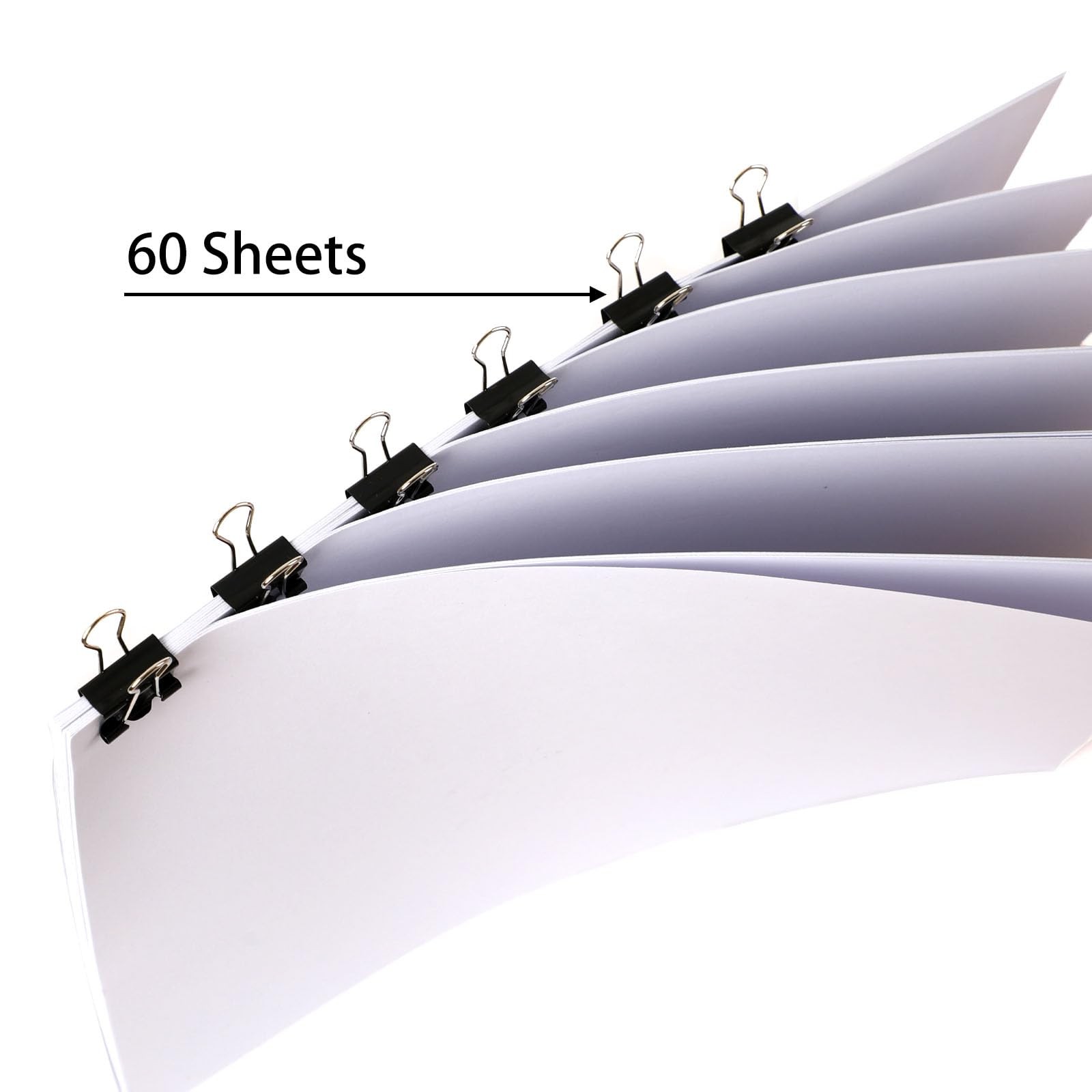 SANNIX 75 PCS Mini Binder Clips, 3/4 inch 19mm Clips 0.75 inch, Black