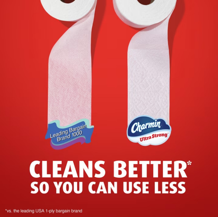 2 PACK Charmin Ultra Strong Toilet Paper 9 Mega XXL Rolls, 440 Sheets Per Roll