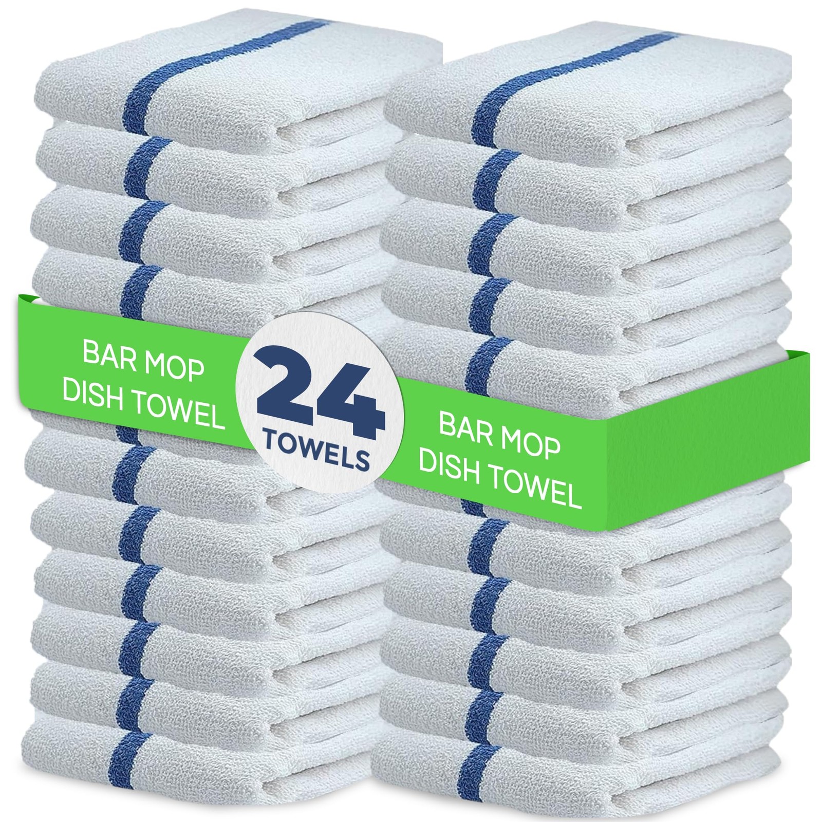 24-Pk 16×19 30 Oz. Absorbent Cotton Kitchen Bar Mop Towels