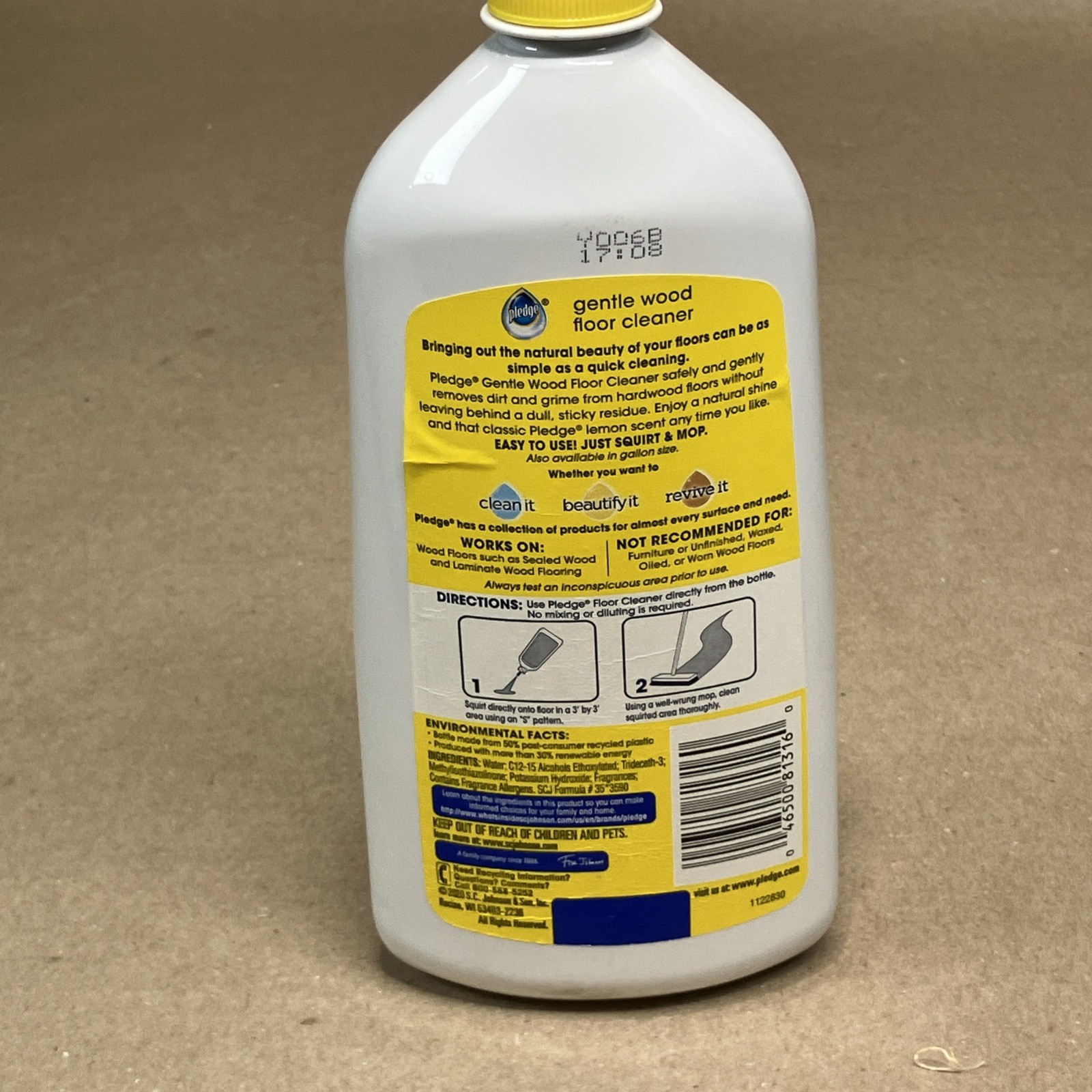 1/2 Pledge Floor Care Wood Floor Finish with FUTURE Shine Clean Scent 27 Fl Oz
