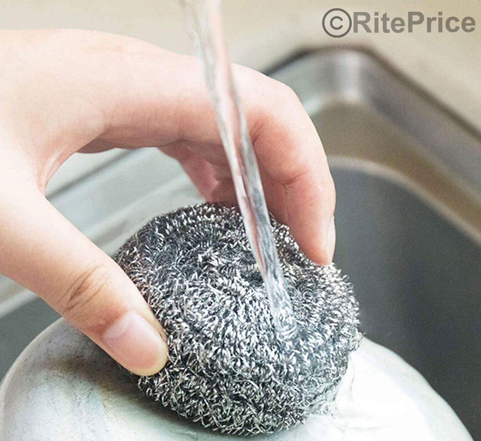 12PCS (2 Pack) Stainless Steel Sponges Scrubbing Scourer Pad For Kitchen – New