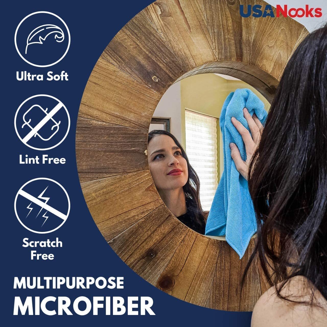 Microfiber Cleaning Cloth ,12Pcs 12.5×12.5 inch High Performance-Ultra Absorbent
