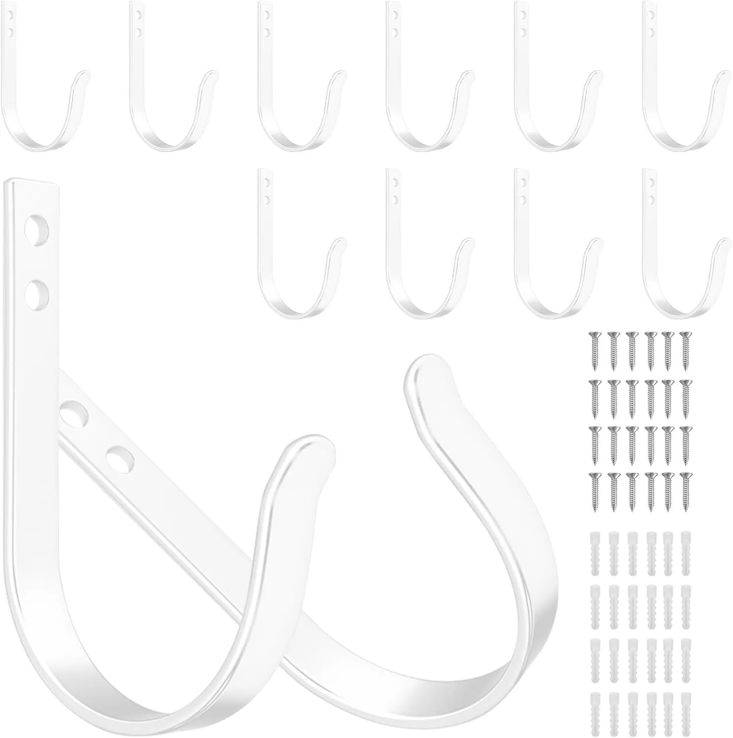 4 Pcs Heavy Duty Metal Wall Hooks 22LB Black Large Coat Hooks for Bathrooms Door