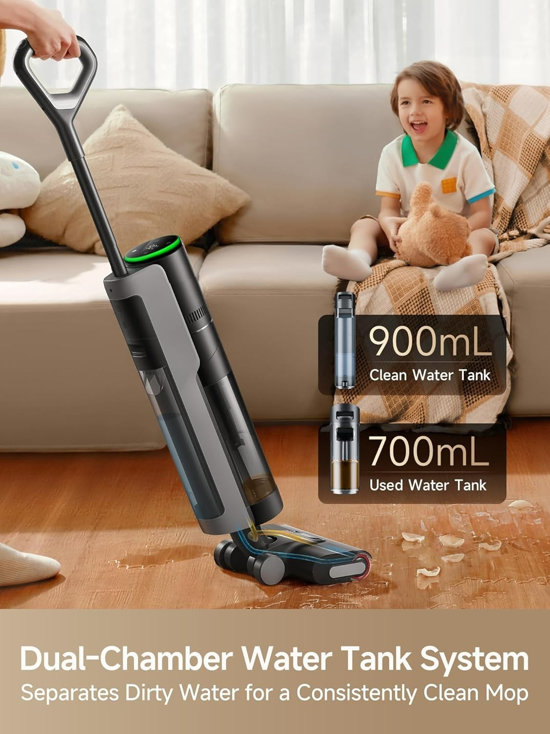 DREAME H12 PRO Vacuum Mop, Wet Dry Vacuum Cleaner for Hard Floor, Vacuum and Mop