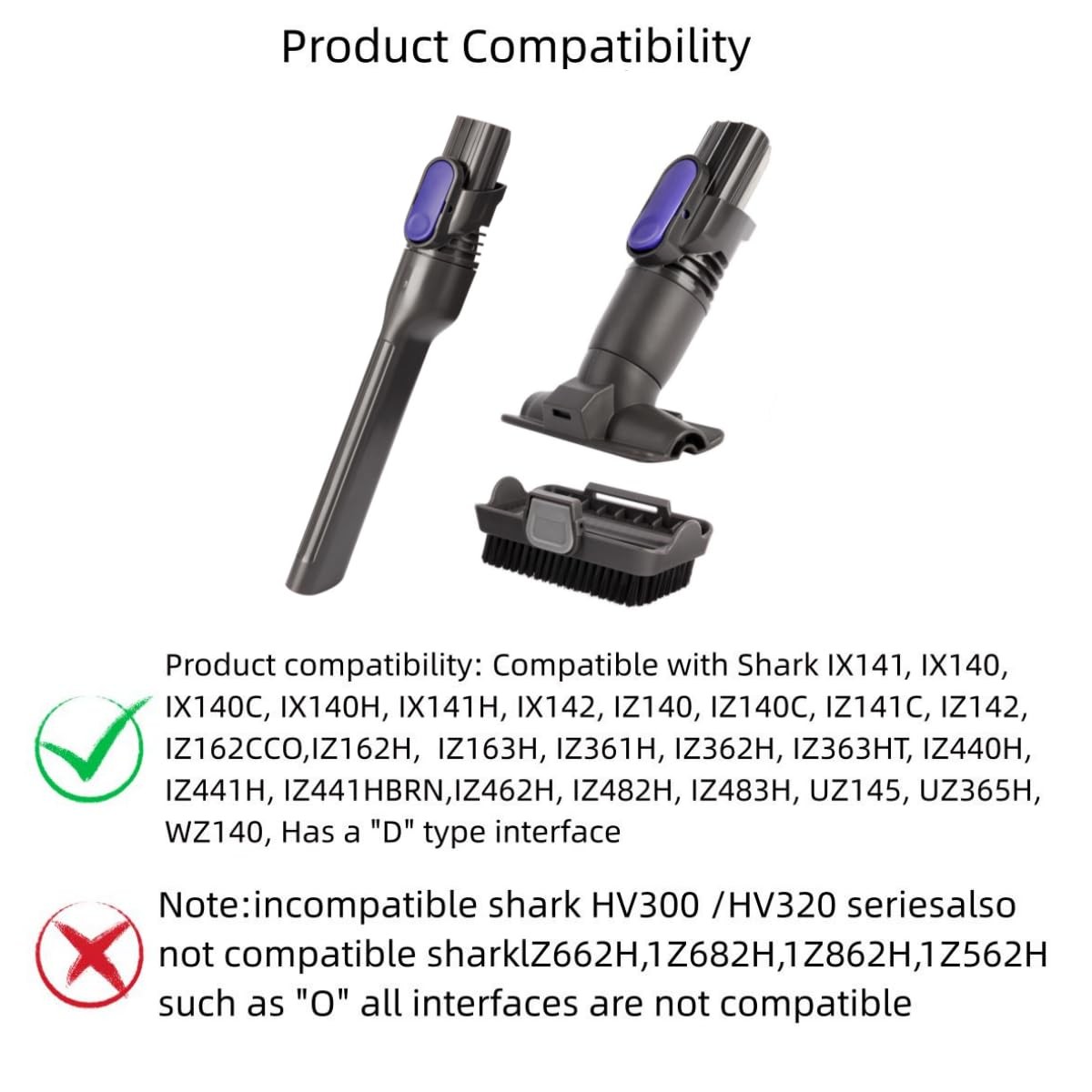 Vacuum Crevice Tool Brush Replacement for Shark Cordless Stick Models