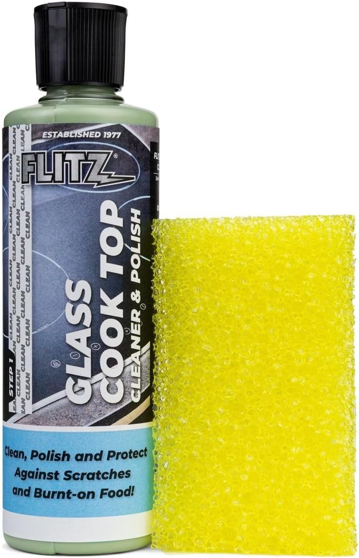 FLITZ Glass Cooktop Cleaner & Polish w/Cleaning Sponge (8oz)