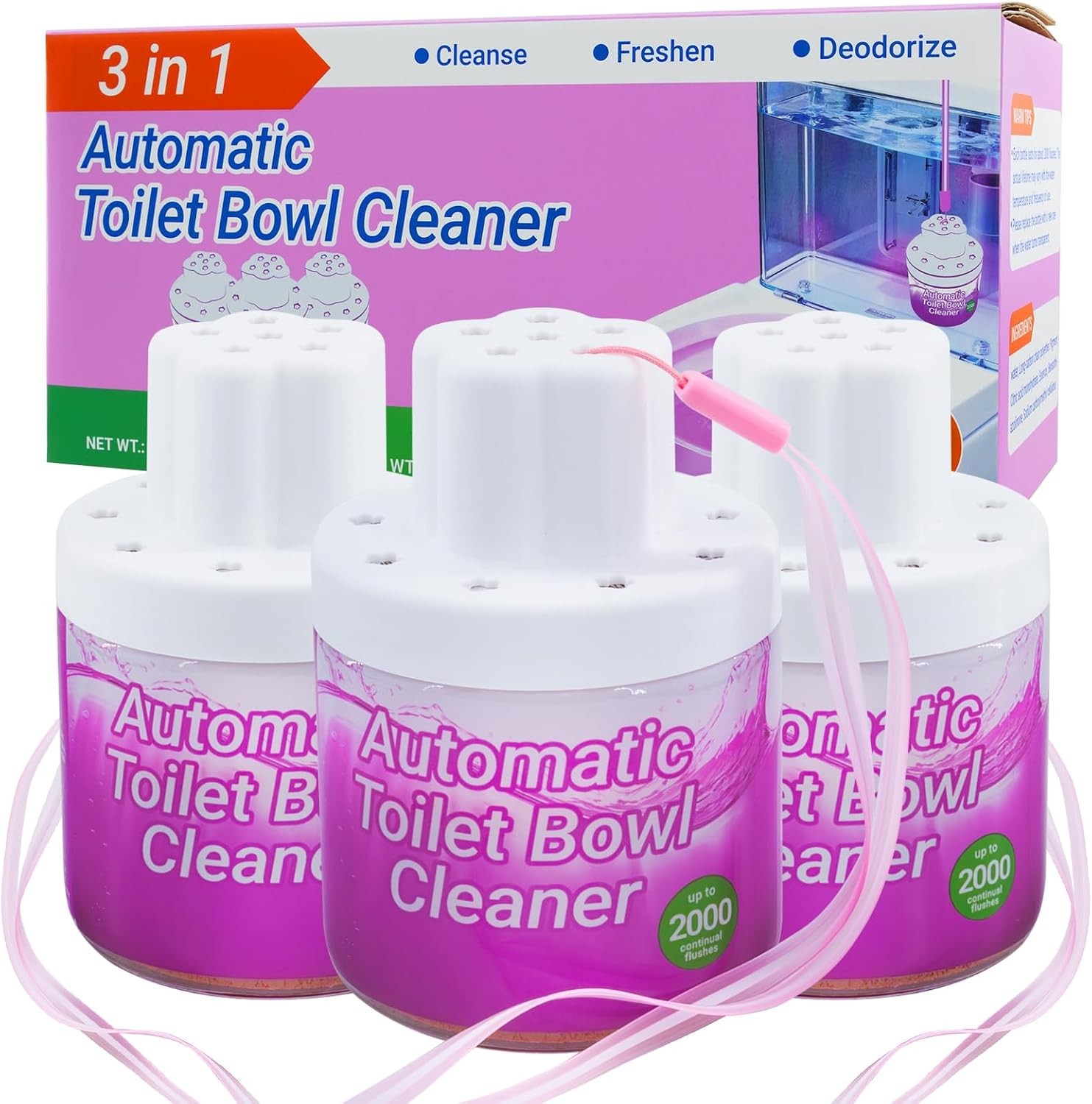 Automatic Toilet Bowl Cleaner 3 Pack – 9 Months Long Lasting Toilet Tank Cleaner