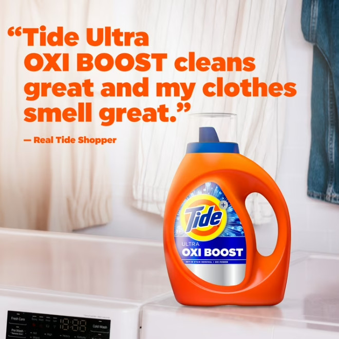 Tide with Ultra Oxi Boost, Advanced Stain Remover 148 fl oz 105 Loads