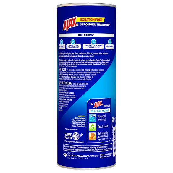 (6 pack) Ajax Powder Cleanser with Bleach, Scratch-Free Formula, 21 oz Bottle