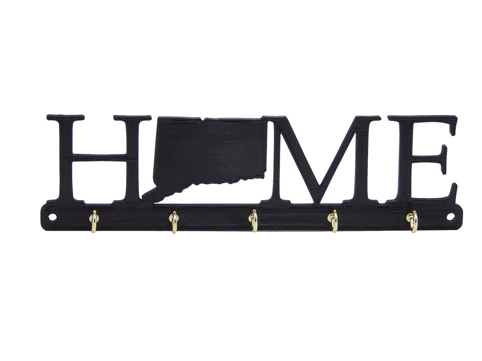 Connecticut Home State Shape Key Holder Hanger Rack Hooks Housewarming Wall Gift