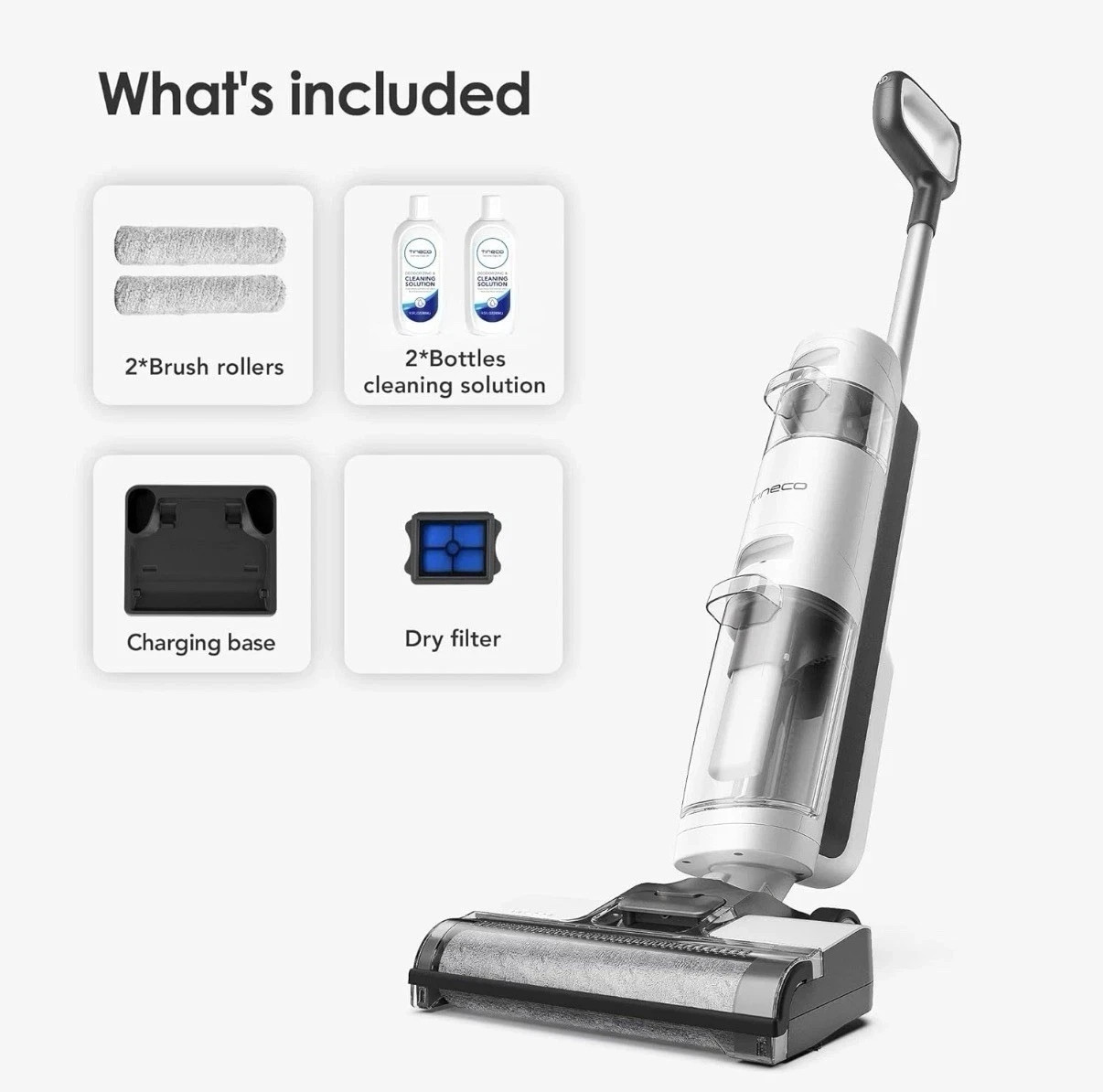 Tineco iFloor 3 Breeze Complete Cordless Wet/Dry Vacuum Cleaner – Gray/White