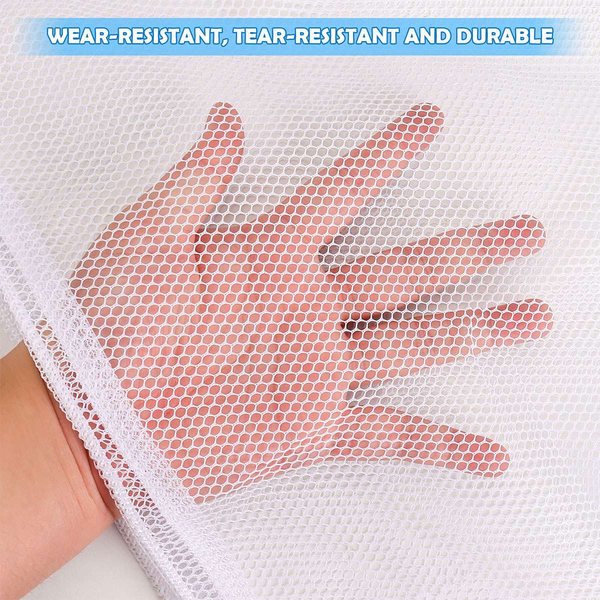 Heavy Duty Laundry Bag Large Mesh Wash Clothes With Drawstring Top Closure