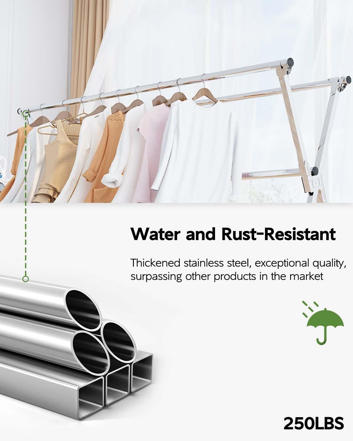 Clothes Drying Rack 95 Inches Folding Outdoor Indoor, Drying Rack Clothing