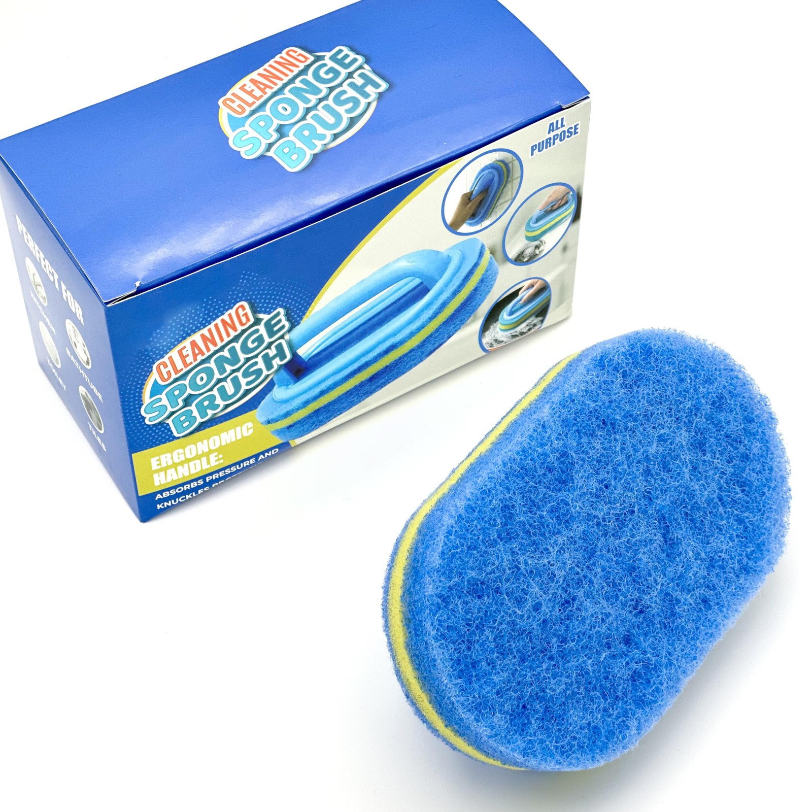 Multi Surface Cleaning Brush, Shower Tile Toilet Scrubber, Blue