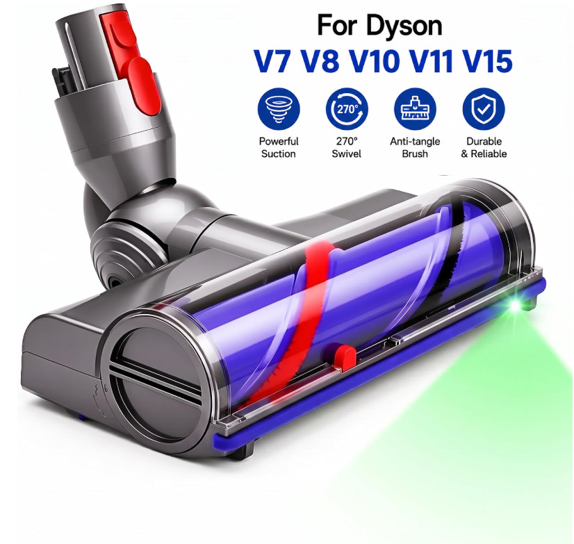 Direct Drive Brush Head for Dyson V7 V8 V10 V11 V15 Vacuum Cleaner Attachment