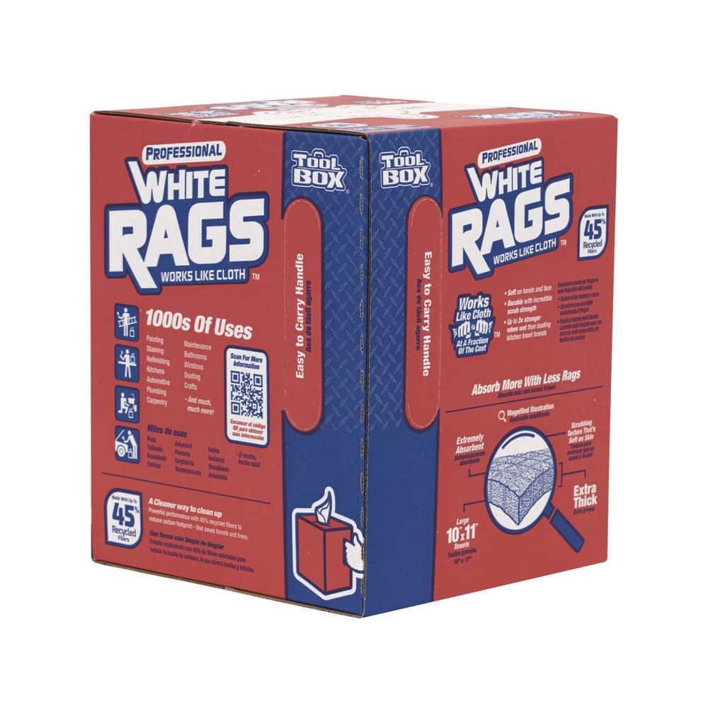 Professional White Disposable Painter’s Rags Natural Fiber 200 Sheets 10×11