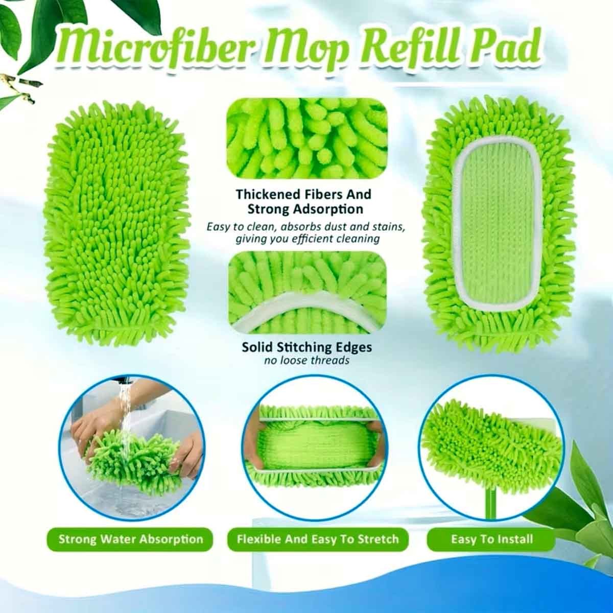 Reusable Microfiber Wet Mop Pads Dry Cleaning Cloths for Floor Sweep Dust
