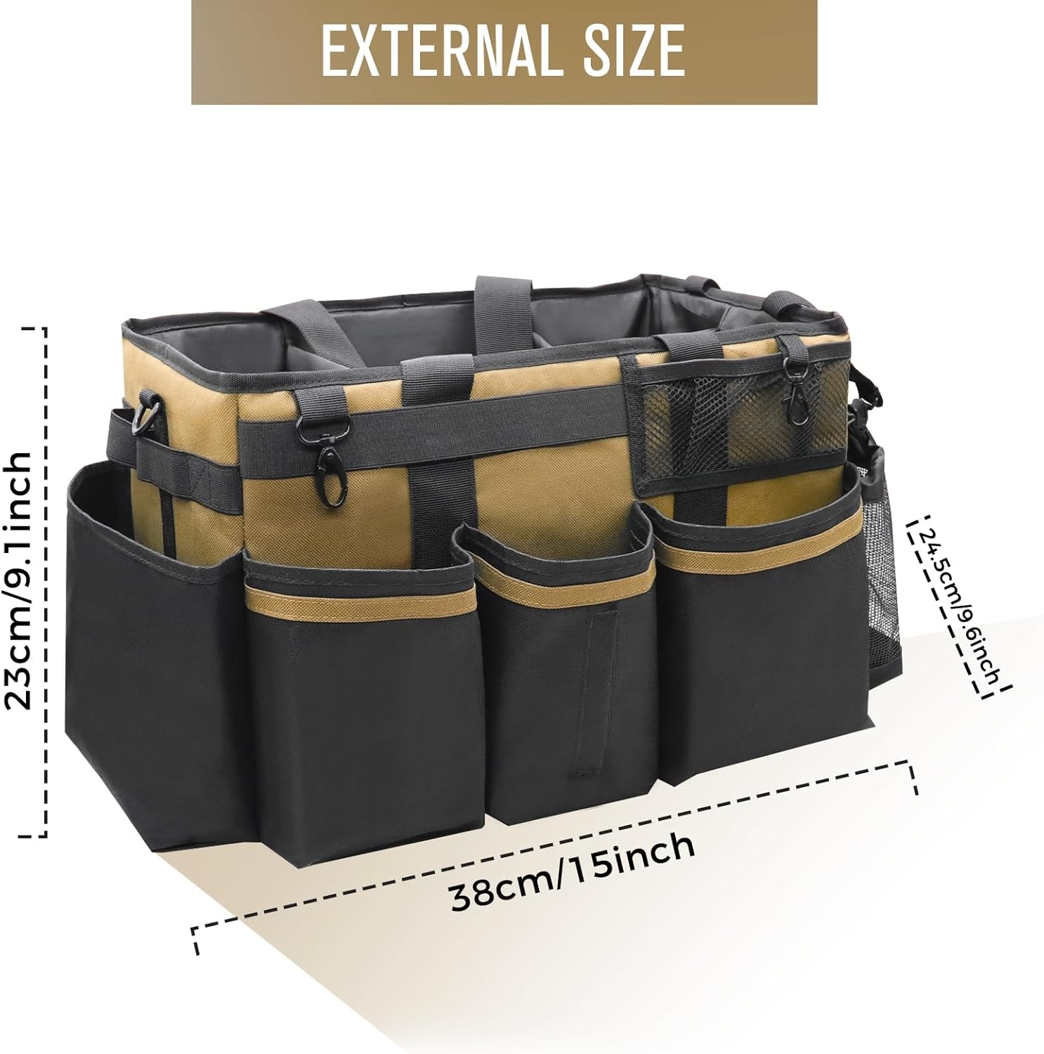 Wearable Cleaning Caddy Organizer with Handle & Shoulder Straps for Housekeepers