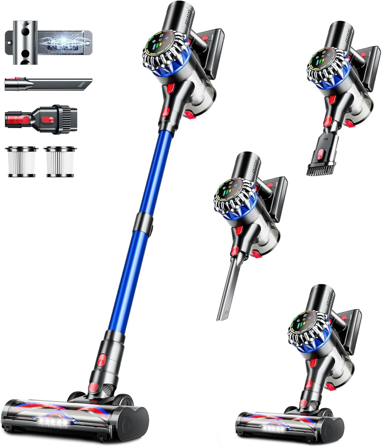 Cordless Vacuum Cleaner, 600W 50Kpa 65Mins Cordless Stick Vacuum with Self-Stand