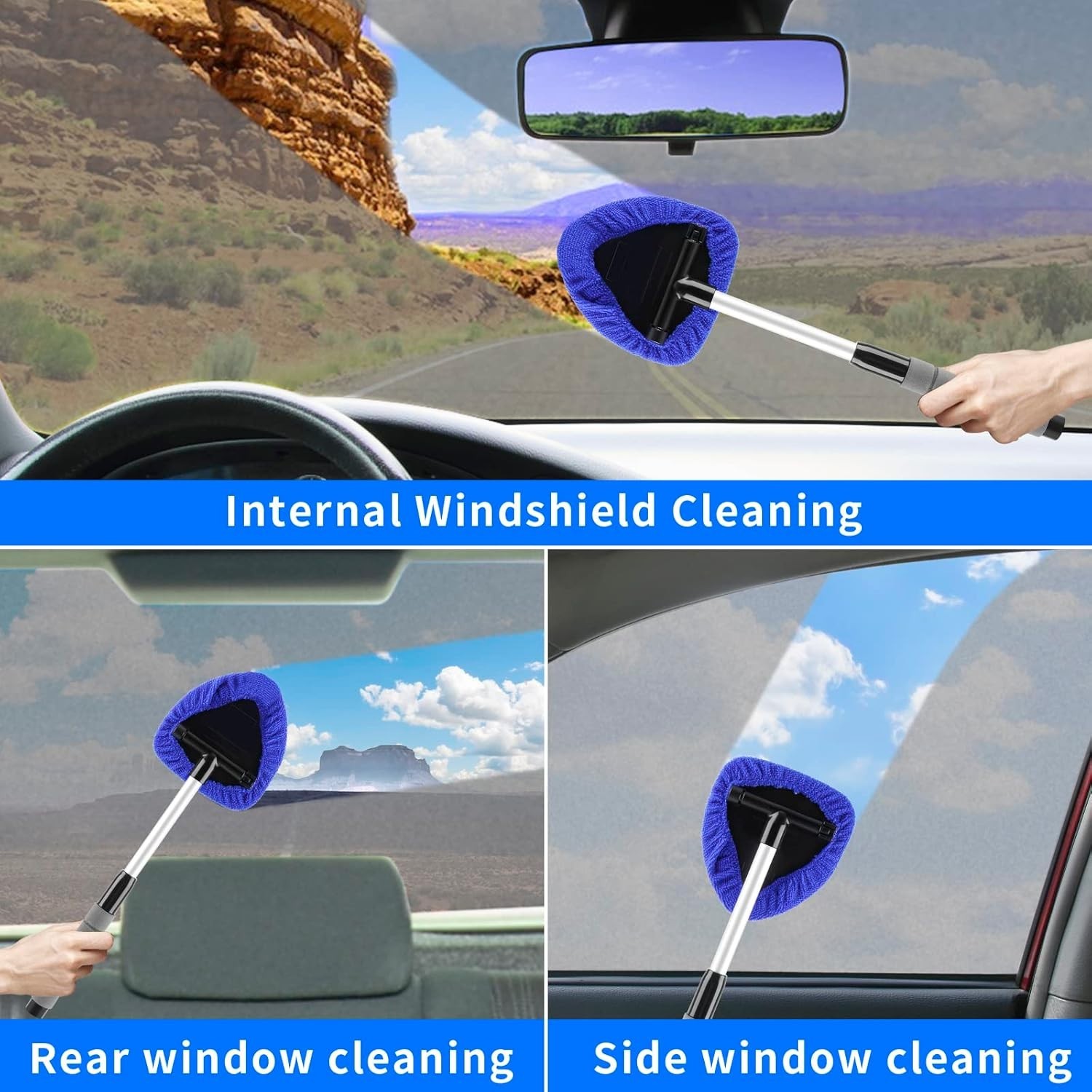 17Pcs Car Interior Detailing Kit with Windshield Cleaning Tool, Detailing Brush