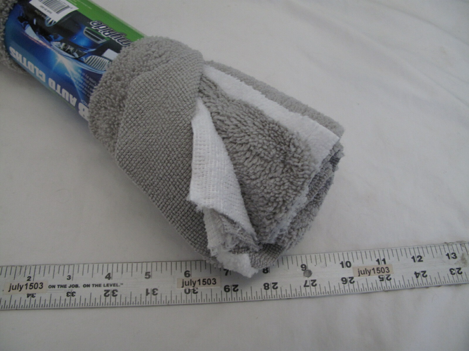 (8) NEW Gray/White 14″ x 14″ Microfiber Cleaning Towels Auto Home Dust / (bb)