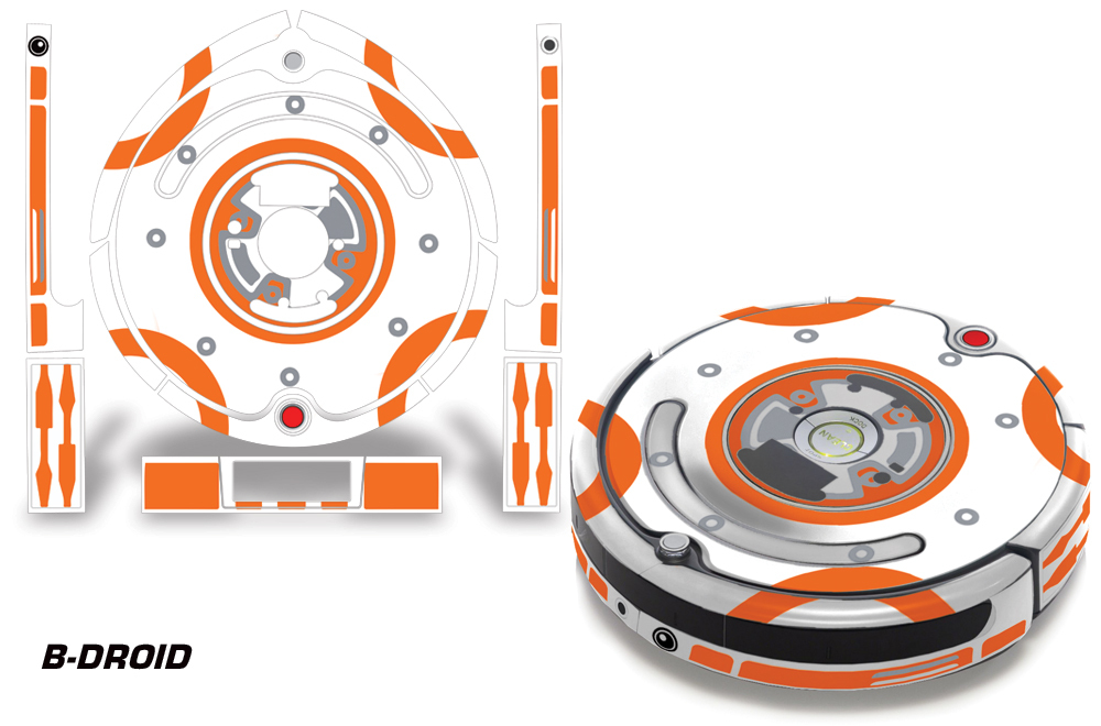Skin Decal Wrap For iRobot Roomba 500/600 Series Vacuum Stickers Kit B-DROID