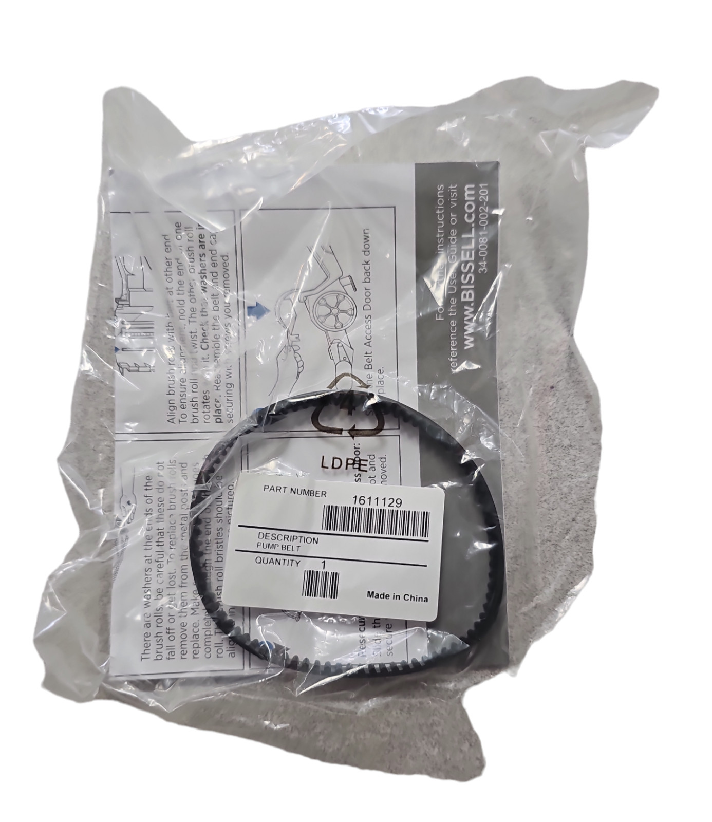 Genuine Bissell ProHeat Revolution Pet Pro Belt Part Number 1611129