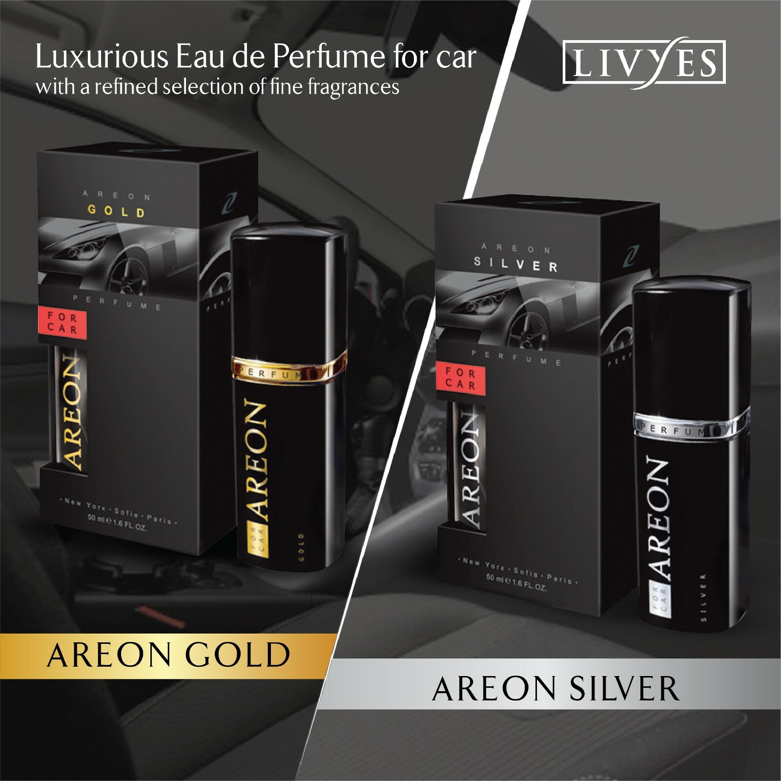 Areon Luxury Car Perfume Long Lasting Air Freshener TOP QUALITY – GOLD 50ml NEW