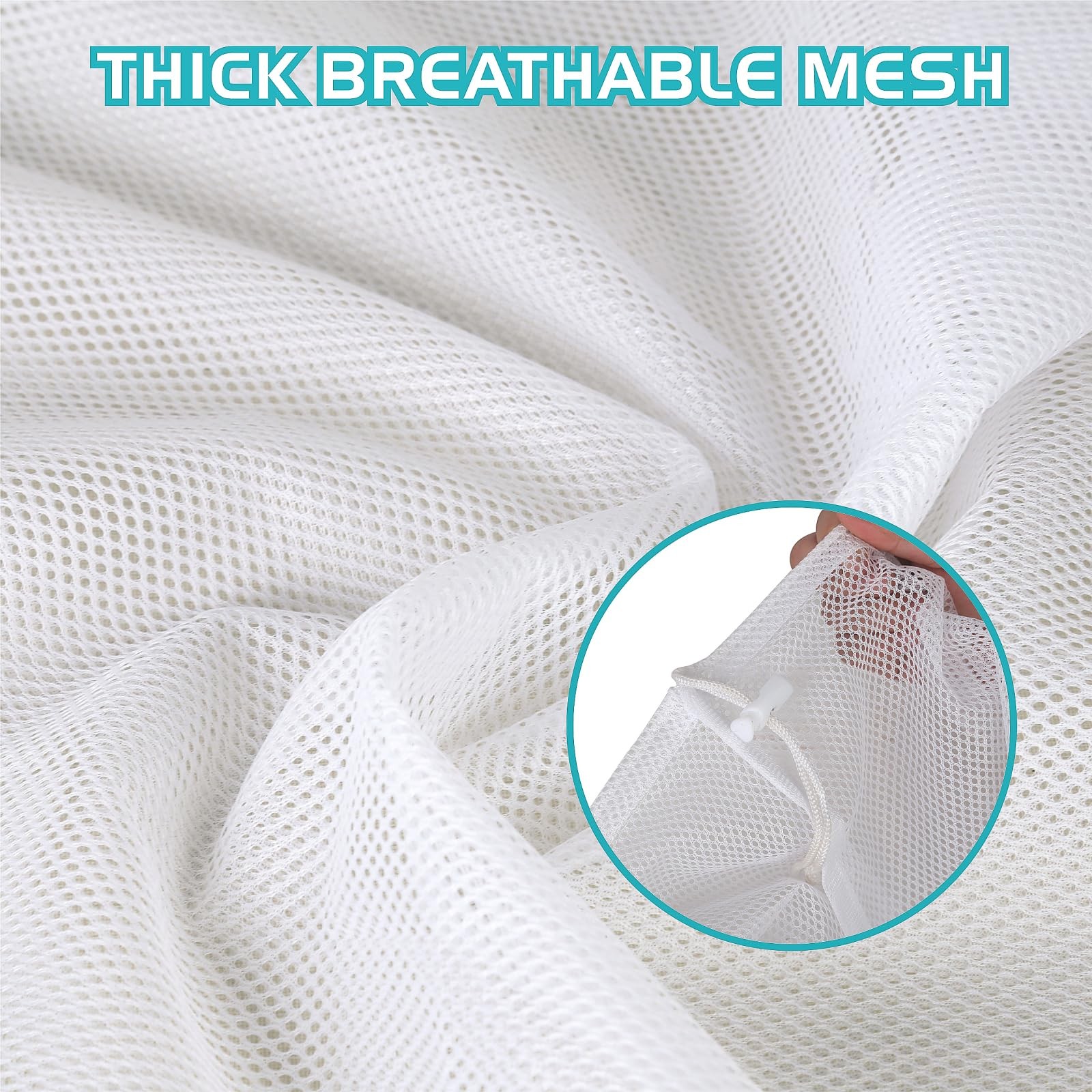 2 Pack Large Mesh Laundry Bag,24×36 inch Heavy Duty Mesh Laundry Bags Drawstring