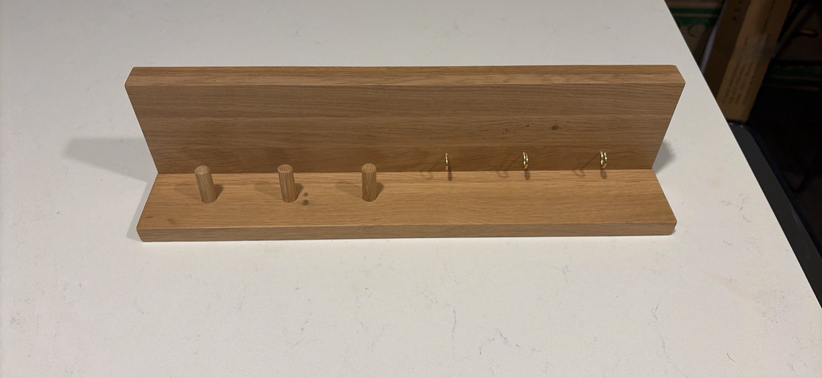 IKEA HASTVISKARE Wall organizer with hooks, oak, 42x15x11 cm 305.552.96